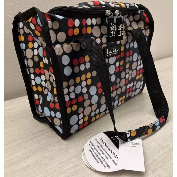 Nicole Miller New York N3550-60B-LT Insulated 11" Navy Blue Lunch Tote - Picture 6 of 9